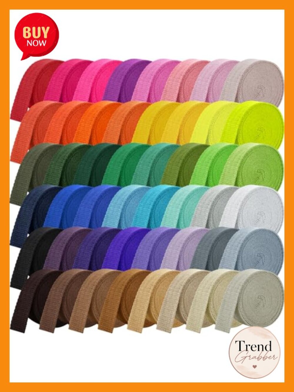 Polyester Cotton Webbing Straps 48 Rolls 1 Inch Heavy Duty for Bags DIY